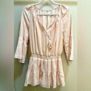 Amanda Uprichard Alena Romper in the color Blush size Small